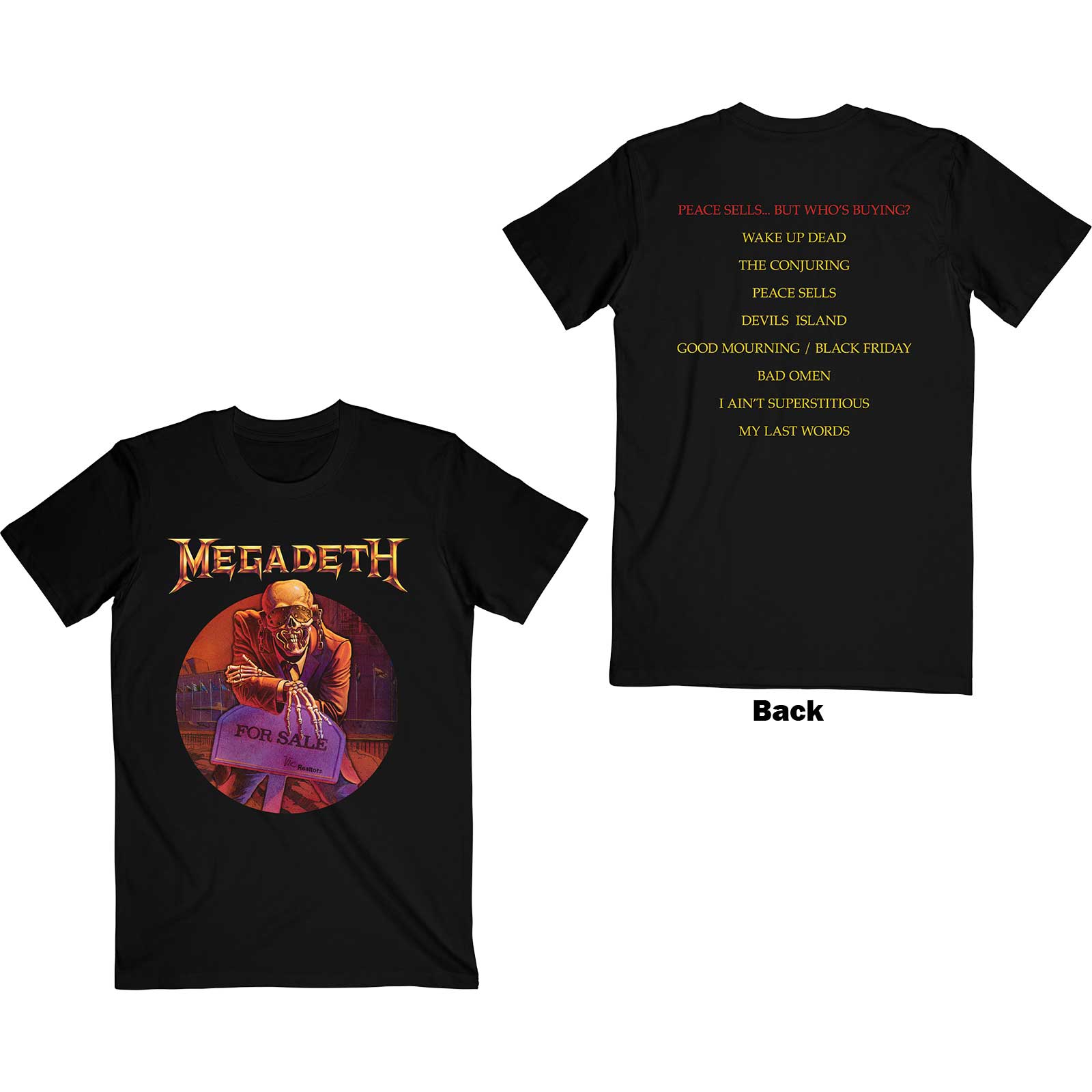 MEGADETH / PEACE SELLS… TRACK LIST　T-Shirts 【受注入荷商品 2022年12月11日（日）閉店時までの受付け。】