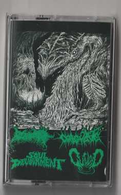 BLOOR SPORE/COAGULATE/SOUL DEVORMENT/GUTVOID / wFour Dimensions of Auditory Terrorx4way split TAPE (TFR[X^[j