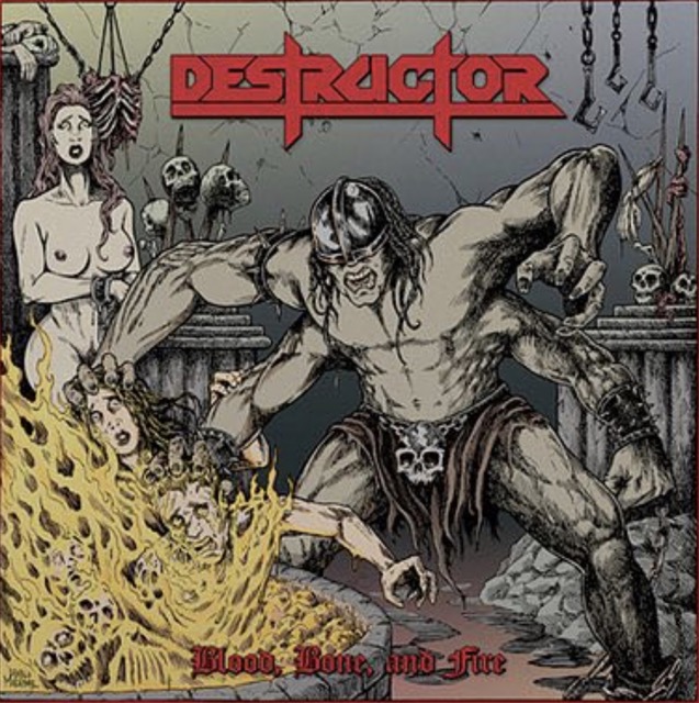 DESTRUCTOR / Blood Bone and Fire (LP/Red Clear splatter)