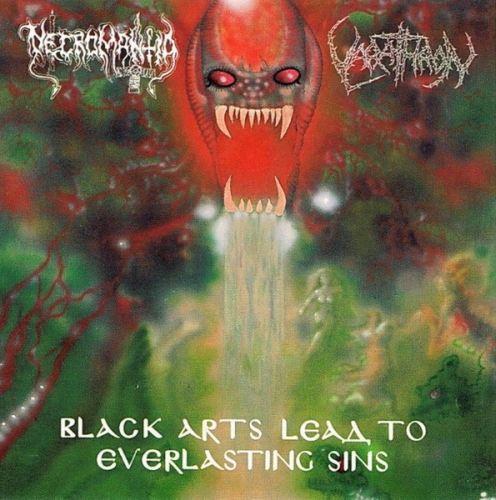 NECROMANTIA/VARATHRON / 『Black Arts Lead to Everlasting Sins』（split) (2025 reissue)