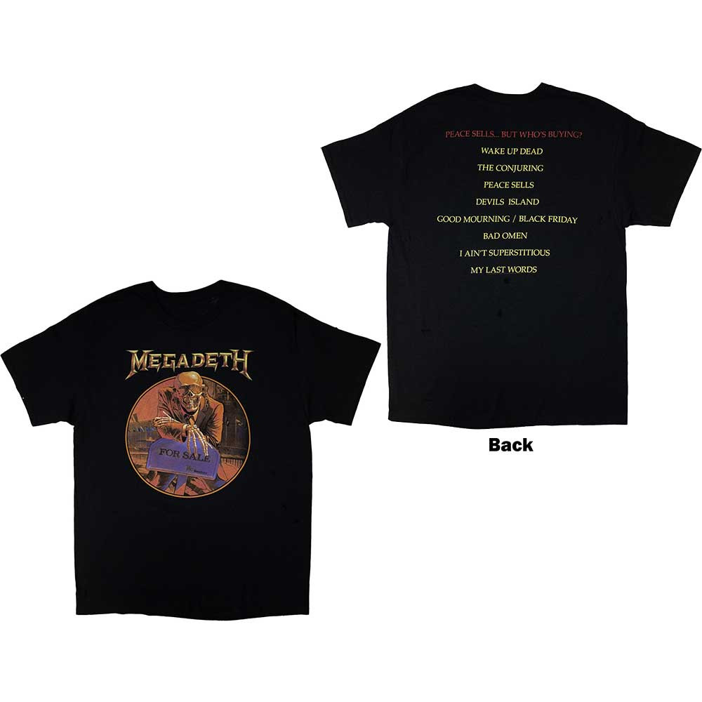 MEGADETH / Peace Sells Track List (T-SHIRT) (Black) (Back Print) [�󒍓��׏��i 2026�N1��18��(��) �X���܂ł̎�t��]