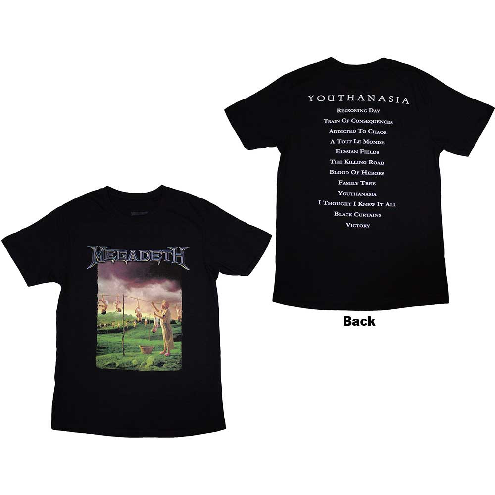 MEGADETH / Youthanasia Tracklist (T-SHIRT) (Black) (Back Print) [�󒍓��׏��i 2026�N1��18��(��) �X���܂ł̎�t��]