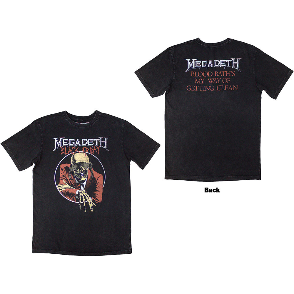 MEGADETH / Black Friday (Stone Wash T-Shirt) (Charcoal Grey) (Back Print) [�󒍓��׏��i 2026�N1��18��(��) �X���܂ł̎�t��]